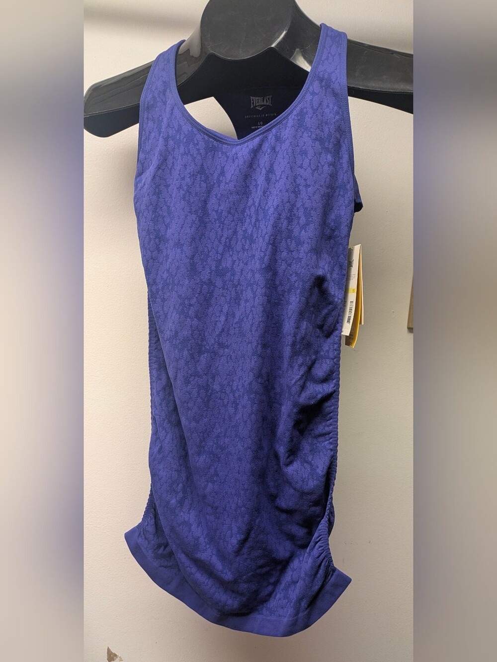 LG Everlast Purple Textured Scoop Neck Athletic Push Up Tank Remove Cups Wicking